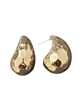 Vtg. Classic Gold-Tone Hammered Drop Earrings